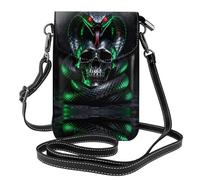 Snake Skull Deadly Small Crossbody Phone Bag for Women PU Leather Flip Wallet with Card Slots Adjustable Strap
