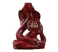 Snake Statue 2025 Year of the Snake Figurine Hand Craved Crafts Wooden Snake Figurines Chinese Feng Shui Decor China New Year Snake Zodiac Sculpture Tabletop Decor for Wealth Good Luck Success, 3.12"