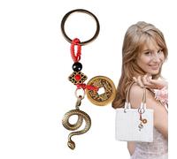 Snake Statue Key Ring, Snake Key Chain Charm - Vintage Snake Pendant Brass Bag Pendants | Chinese Charm Animal Key Ring for Suitcase and Backpack