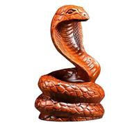 Snake Statue,Small Wooden Chinese Feng Shui Snake Figurines 2025 Year of The Snake Gift,025 Year of The Snake Gift Collectible Snake Ornament for Good Luck Success Wealth (Brown)