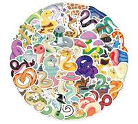 Snake Stickers Pack 50 pcs Snake Party Favors Animal Snake Stickers Pack Reusable Vinyl Waterproof Cartoon Graffiti Water Bottle Stickers for Adults