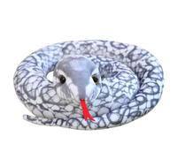 Snake Stuffed Animal, Giant Plush Snake Soft Toy, Anaconda Fake Snake Cuddly Doll, Snake Pillow Doll Toys, Long Python Pillow Ornament Tricky Prank Props for Halloween April Fools Day (Silber,160cm)