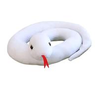 Snake Stuffed Animal, Giant Plush Snake Soft Toy, Anaconda Fake Snake Cuddly Doll, Snake Pillow Doll Toys, Long Python Pillow Ornament Tricky Prank Props for Halloween April Fools Day (Weiß,160cm)