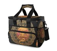 Snake Sun Mandala Cooler Bag Thermal Insulated Picnic Lunch Bag Box Large Cool Bag for Beach Picnic Camping Travel Men Women