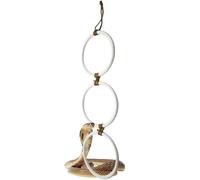 Snake Tank Accessories - Interactive Chain Hoop Swing | 42cm PP Enrichment Rings for Terrariums | Amphibian Climbing and Playground Toy (Black/, 3 an