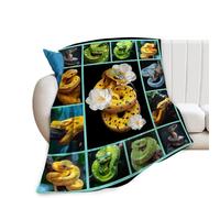 Snake Throw Blanket Reptile Cobra Blankets Soft Warm Flannel Fleece Lightweight Fuzzy Snake Lovers Decor Gifts for Women Men Girls Boys 50"x40"