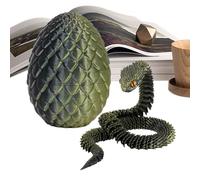 Snake Toy - Polylactic Acid, Standard Size Snake Egg 3D Printed Articulated Toy | Glow-in-the-Dark Interactive Design, Fidget Animal Toys For Kids, Teens, Collectors, Gift Giving, Sensory Play