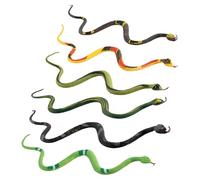 Snake Toy Set 25cm, 6 Realistic Rubber Snakes, Garden Deterrent and Children's Imaginative Play, Multicoloured Fake Snake Collection
