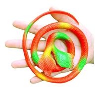 Snake Toys for Kids Two-Headed Cobra Realistic 70cm/27.6in for Halloween Prank Props Fake Snake Scare Birds and Squirrels-Red