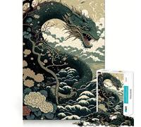 Snake Ukiyo E Japan China 1000 Piece Jigsaw Puzzles for Adults Jigsaw Mind Play Home Pastime Clean Edge Lovely Present (50x75cm)