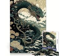 Snake Ukiyo E Japan China 1000 Pieces Jigsaw Puzzles for Adults Mind Exercise Toy Relax Time Precision Cut Stylish Gift (38x26cm)