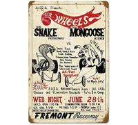 Snake vs Mongoose Vintage Tin Sign Plate Wall Plaque Decor Tin Sign 8x12 in