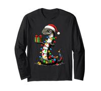 Snake Wearing Santa Hat Holding A Cute Present Box Xmas Boys Long Sleeve T-Shirt