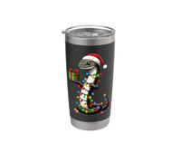 Snake Wearing Santa Hat Holding A Cute Present Box Xmas Boys Stainless Steel Insulated Tumbler