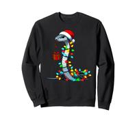 Snake Wearing Santa Hat Holding A Present Box Boys Cute Xmas Sweatshirt