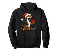 Snake Wearing Santa Hat Holding A Present Box Cute Boys Xmas Pullover Hoodie