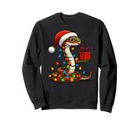 Snake Wearing Santa Hat Holding A Present Box Cute Boys Xmas Sweatshirt