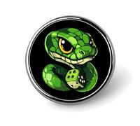 Snake with Dice Metal Badge Pins 1" Round Brooches | Lapel Pins for Shirt Backpack Jacket Hat Coat Bag Clothing Jewelry Accessories Gifts for Women Men