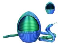 - Snake with egg, printed snake with egg, cute animal egg, printed gear egg with snake inside, fidget animals toys, decor, executive desk toys for ADHD