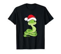 Snake With Santa Hat Cute Snake Lover Christmas Snake T-Shirt