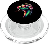 Snake With Sunglasses And DJ Headphones PopSockets PopGrip for MagSafe