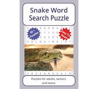 Snake Word Search Puzzle: Word searches about Snake, with easy to read print | 6 x 9 inches. 110 pages | 50+ puzzles _ Gifts for Vacations, Holidays.