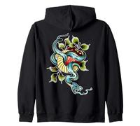 Snake x Apple x Garden of Eden x Adam & Eve Neo-Traditional Zip Hoodie