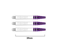 RED DRAGON Peter Wright Snakebite Nitrotech Intermediate White and Purple Stems - 2 sets per pack (6 stems in total)