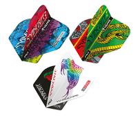 RED DRAGON DARTS - Peter Wright - Snakebite - Yin Yang Dart Flights 3 Sets Per Pack (9 in Total) - Extra Thick 100 Micron - Standard Shape Dart Flights - Professional Darts Accessories