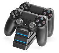 Snakebyte PS4 TWIN:CHARGE 4 - PlayStation 4 charging station for DualShock 4-Controller, charger kit for 2 wireless controllers via COM port, LED charge status display, PS4 design, Black