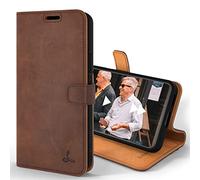 Snakehive Leather Wallet for Samsung Galaxy S22 Plus 5G | Genuine Leather Wallet Phone Case with Card Holder | Flip Folio Case/Cover with Stand | | (Brown)