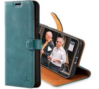 Snakehive Leather Wallet for Samsung Galaxy S25 Edge - Real Leather Wallet Phone Case with Viewing Stand and Card Holder - Flip Folio Cover with Card Slots (Teal)