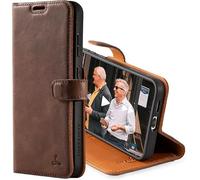 Snakehive Leather Wallet for Samsung Galaxy S25 Edge - Real Leather Wallet Phone Case with Viewing Stand and Card Holder - Flip Folio Cover with Card Slots (Brown)