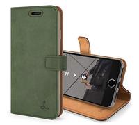 Snakehive Vintage Wallet for iPhone SE 2022/iPhone SE 2020 || Real Leather Wallet Phone Case || Genuine Leather with Viewing Stand & 3 Card Holder || Flip Folio Cover with Card Slot (Dark Green)