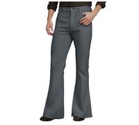 Snakell Mens Flared Pants Trousers Mens Stretch Casual Classic Retro Slim Flare Trousers Vintage Bell Bottom Men 60s 70s Flared Pants with Pockets for Theme Parties, Festivals, Everyday Casual Wear