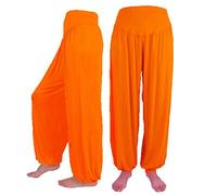 Snakell Women Harem Hippie Pants Baggy Boho Patterned Trousers Unisex Plus Size Harem Hippy Pants Low Crotch Lounge Wide Leg Trousers with Pockets Loungewear for Yoga Summer Beach Orange