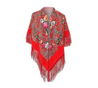 Snakell Women's Traditional Scarf Wrap Tassel Scarf Large Square Shawl and Wraps Fringe Boho Shawl Retro Scarf Floral Poncho Printing Shawl Oversized Warm Wrap Traditional Shawl (RD1, One Size)
