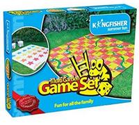 Snakes And Ladders Board Game - Garden Game Set - Includes Reversible Playing Mat - Suitable For Two Or More Player