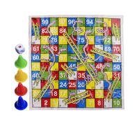 Snakes And Ladders Game - Portable Folding Travel Board | Classic Family Ladder Game Foldable Chessboard | For Kids Adults Parties Travel, Blown Paper Construction, Lightweight Snipes And Ladders Set