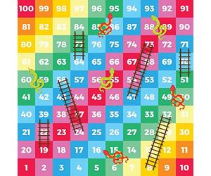 Snakes and Ladders Giant Floor Mat, Play Mat, Floor Covering - 160cm x 160cm