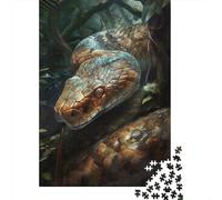 Snakes Charm 1000-Piece Puzzle for Adults, 52x38cm/1000pcs, A Weekend Activity at Your Own Pace; White Pieces for Organised Sorting