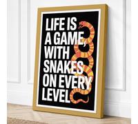 Snakes in the Game Typography Canvas Wall Art Print 18x12 Inch (46 x 30 cm)