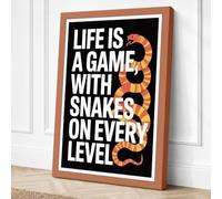 Snakes in the Game Typography Canvas Wall Art Print 18x12 Inch (46 x 30 cm)