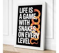 Snakes in the Game Typography Canvas Wall Art Print 18x12 Inch (46 x 30 cm)