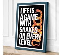 Snakes in the Game Typography Canvas Wall Art Print 30x20 Inch (76 x 51 cm)