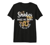 Snakes Make Me Happy, Funny Cute Reptile Ball Python Carpet Premium T-Shirt