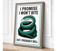 Snake's Promise Novelty Canvas Wall Art Print 18x12 Inch (46 x 30 cm)