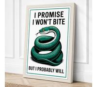 Snake's Promise Novelty Canvas Wall Art Print 24x16 Inch | Cream