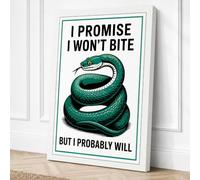 Snake's Promise Novelty Canvas Wall Art Print 24x16 Inch | White