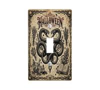 Snakes Single Light Switch Cover Plate, Gothic Vintage Herbs Potion Halloween Black Standard Size Wall Switch Plates Accents for Bedroom Bathroom Kitchen Entrance Decor